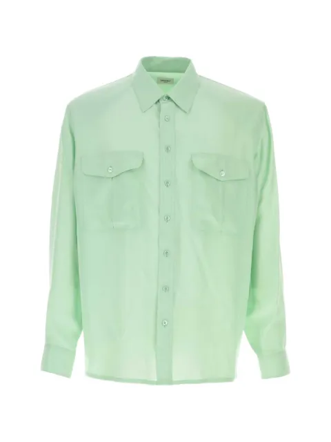 Saint Laurent satin-finish flap-pocket shirt
