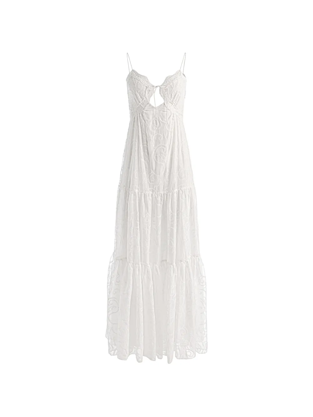alice + olivia Nicky paisley-embroidered maxi dress - Bianco