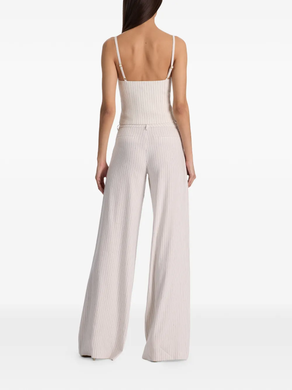 alice + olivia Eric gestreepte broek Beige