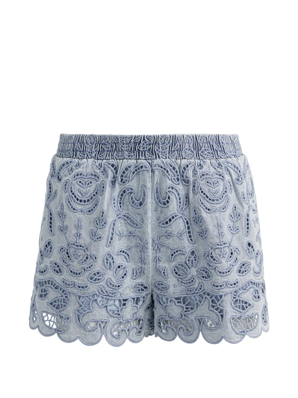 alice + olivia Kenley scalloped-hem shorts - Blu