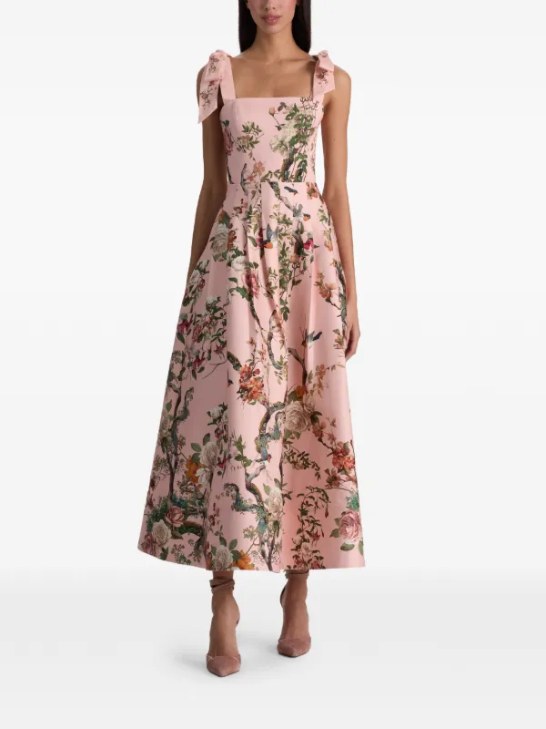 alice and olivia pink floral dress Alice + Olivia Hana floral-pattern Midi Dress | Pink