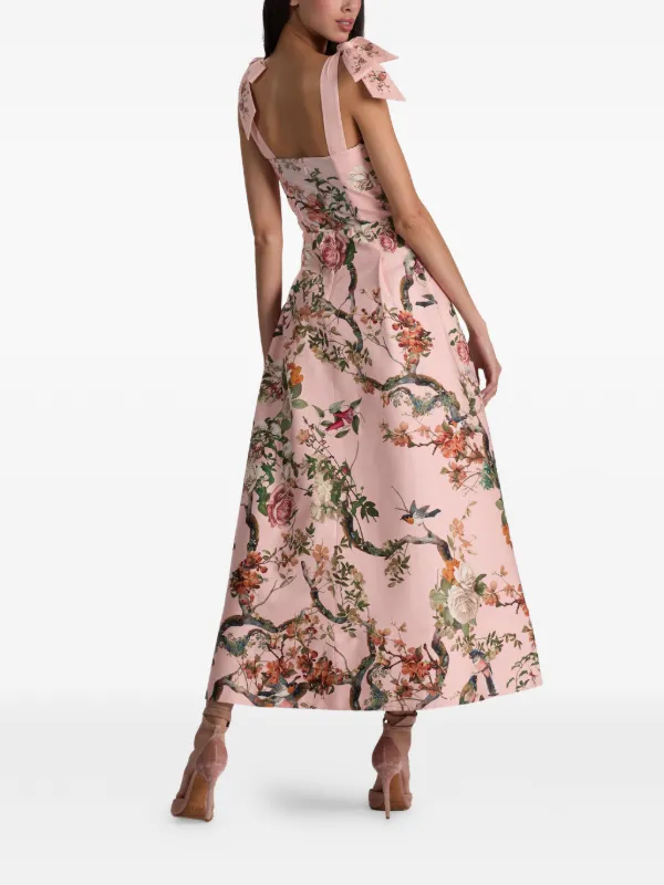alice and olivia pink floral dress Alice + Olivia Hana floral-pattern Midi Dress | Pink