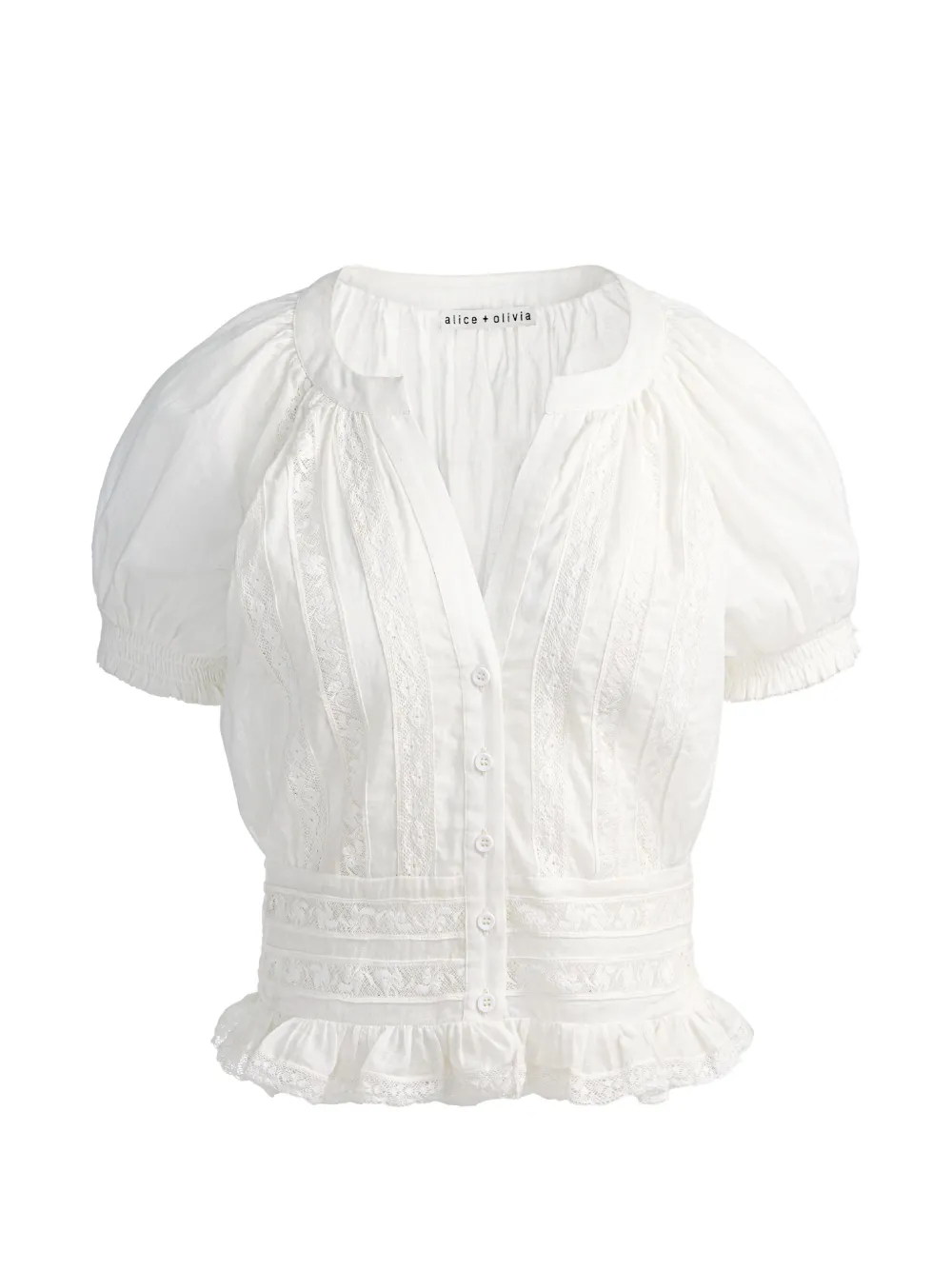 alice + olivia Kathryn lace-details blouse - Bianco