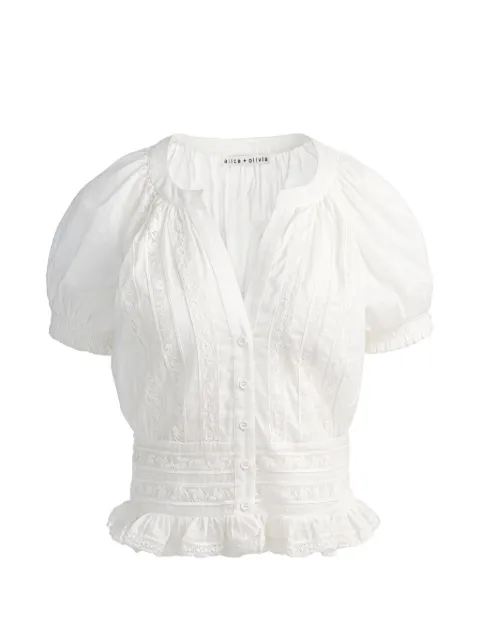 alice + olivia Kathryn lace-details blouse