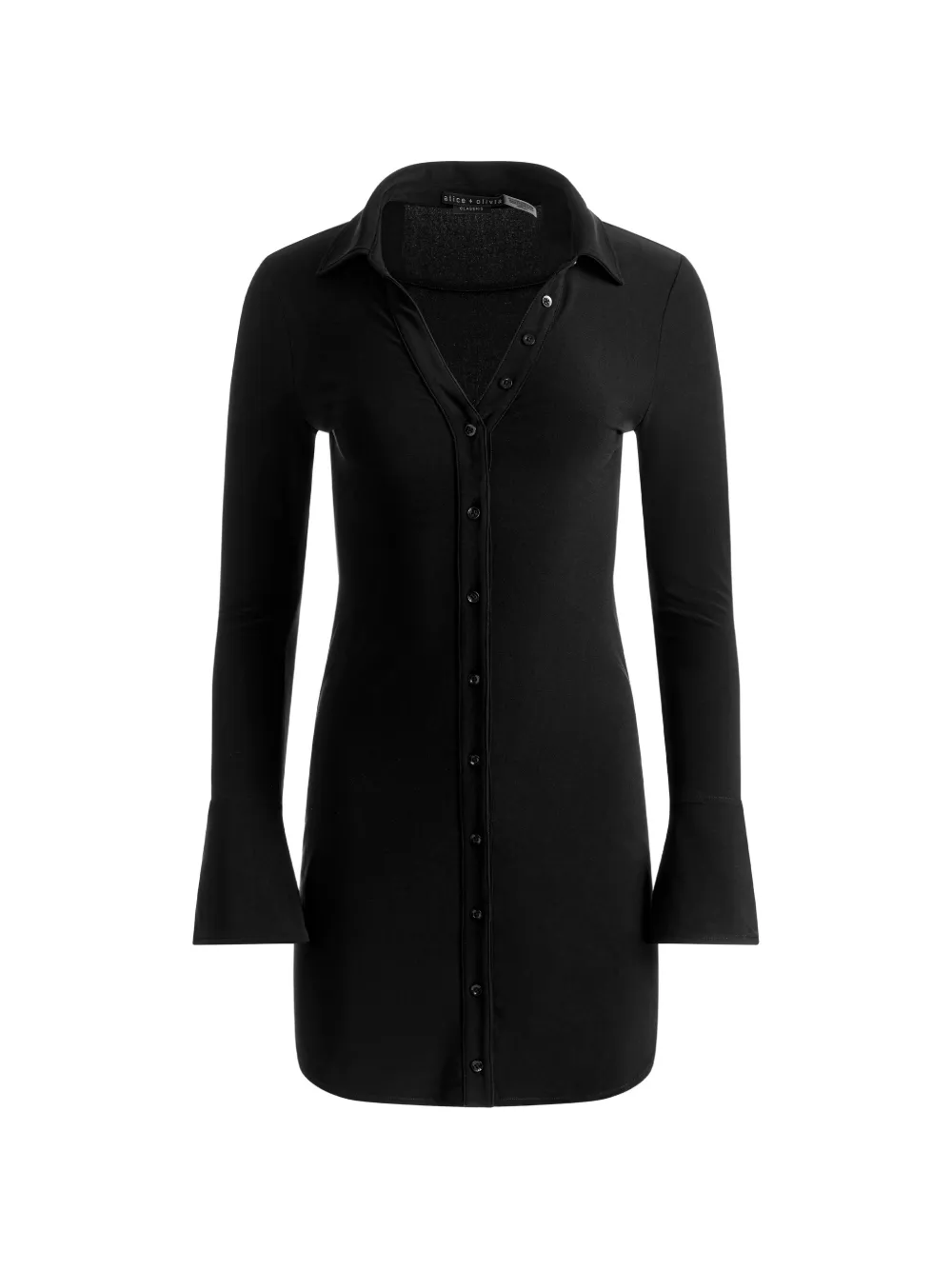 Alice And Olivia Freya Shirt Mini Dress In Black