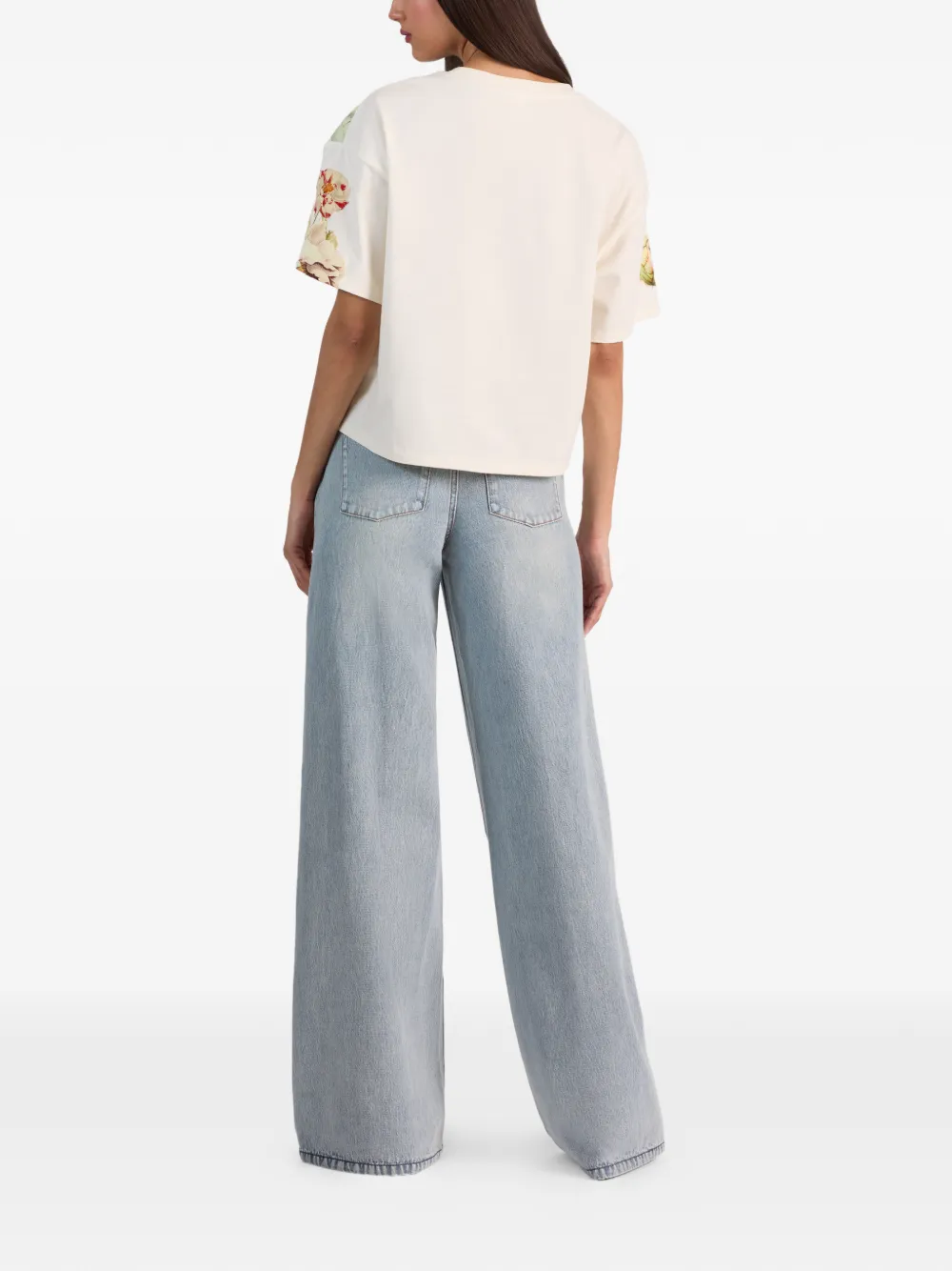 alice + olivia Evan T-shirt met bloemapplicatie Wit