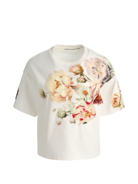 alice + olivia Evan floral-appliqué T-shirt