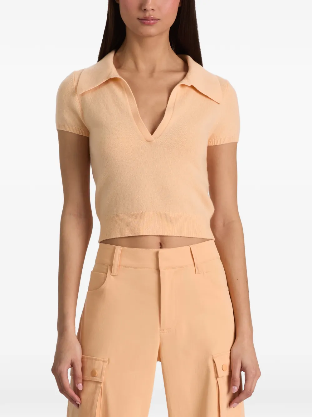 alice + olivia Andi T-shirt met polokraag Oranje