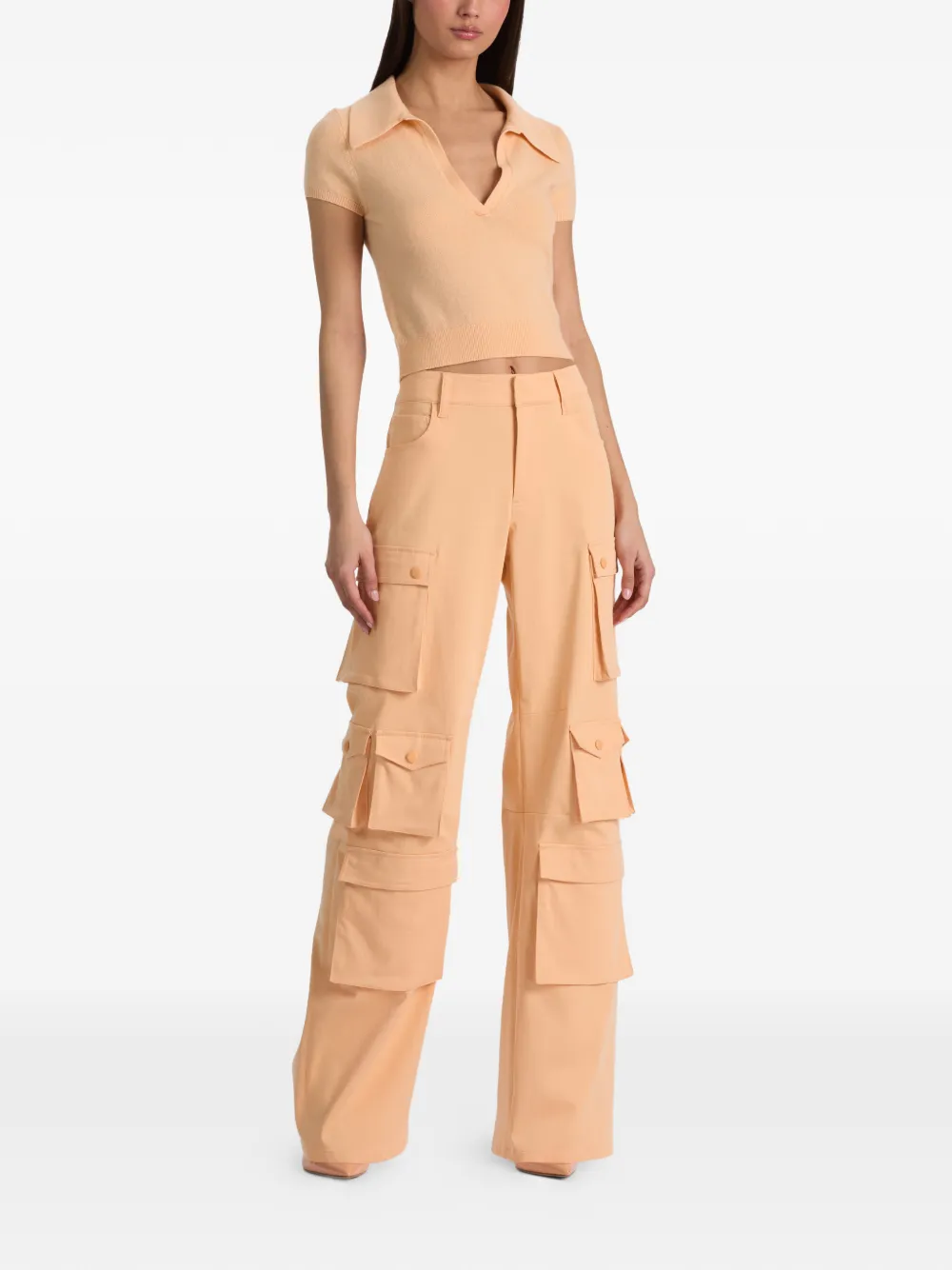 alice + olivia Andi T-shirt met polokraag Oranje