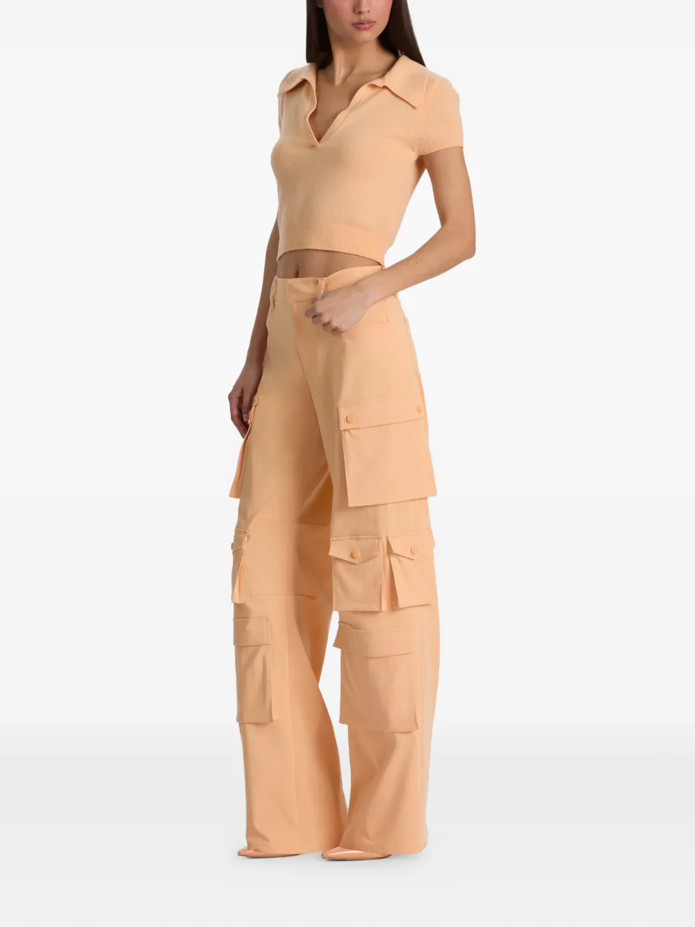 alice + olivia Andi T-shirt met polokraag Oranje