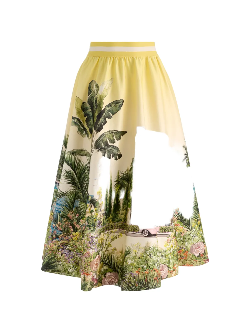 alice + olivia Earla tropical-print flared skirt - Giallo
