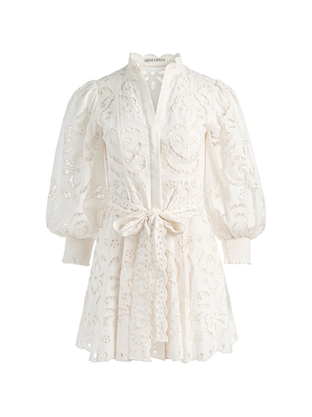 alice + olivia Lucy broderie-anglaise mini dress - Toni neutri