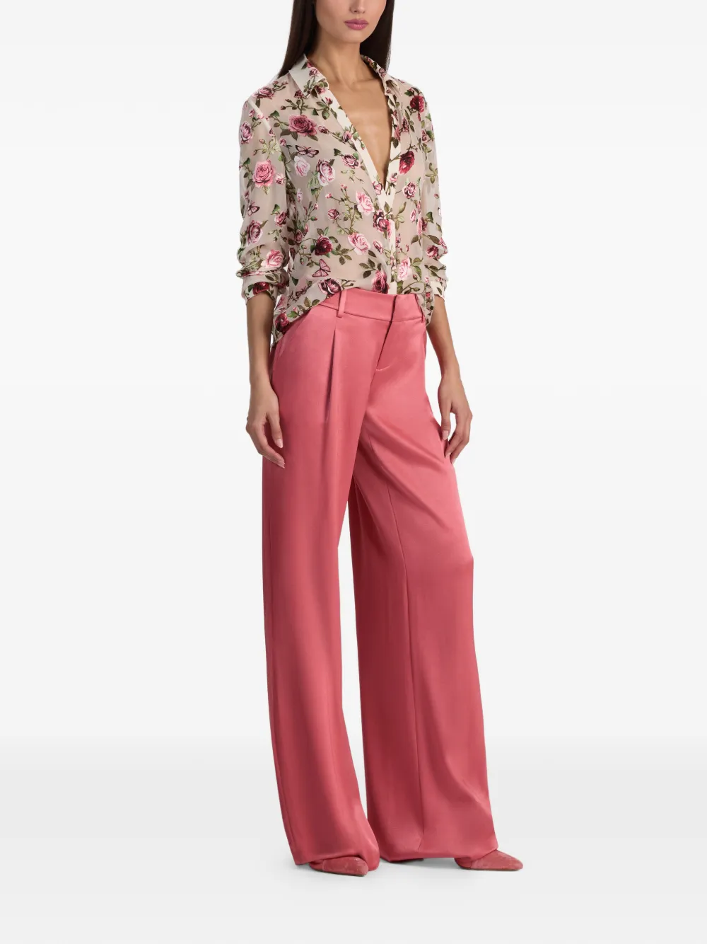 alice + olivia Eloise blouse met bloemenprint Beige