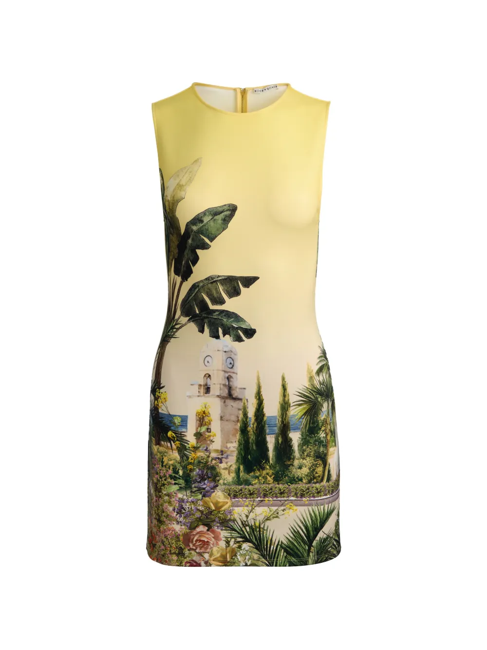 alice + olivia Wynell landscape-print mini dress - Giallo
