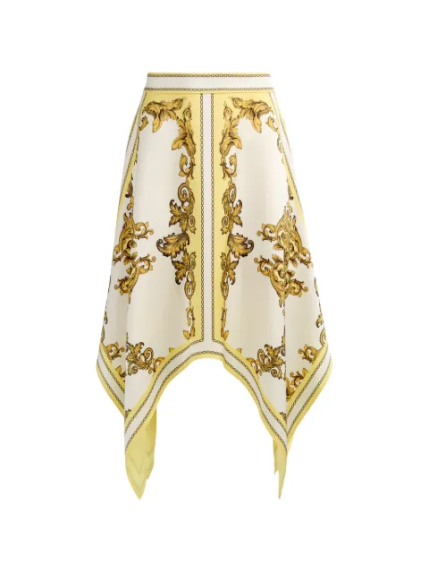 alice + olivia Davina baroque-print midi skirt