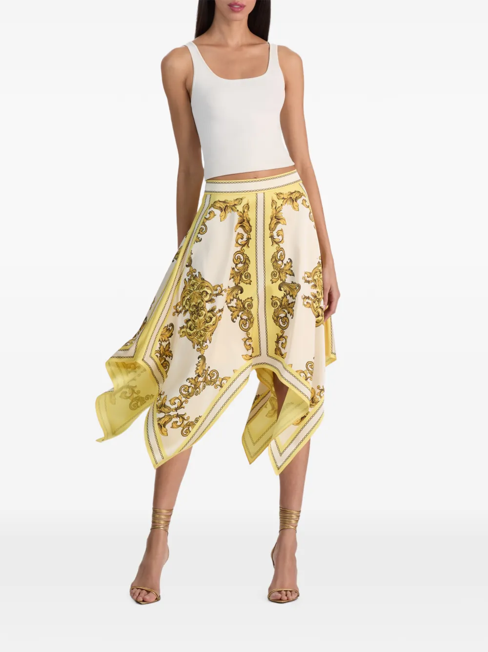 alice + olivia Davina midi-rok met barokprint Beige
