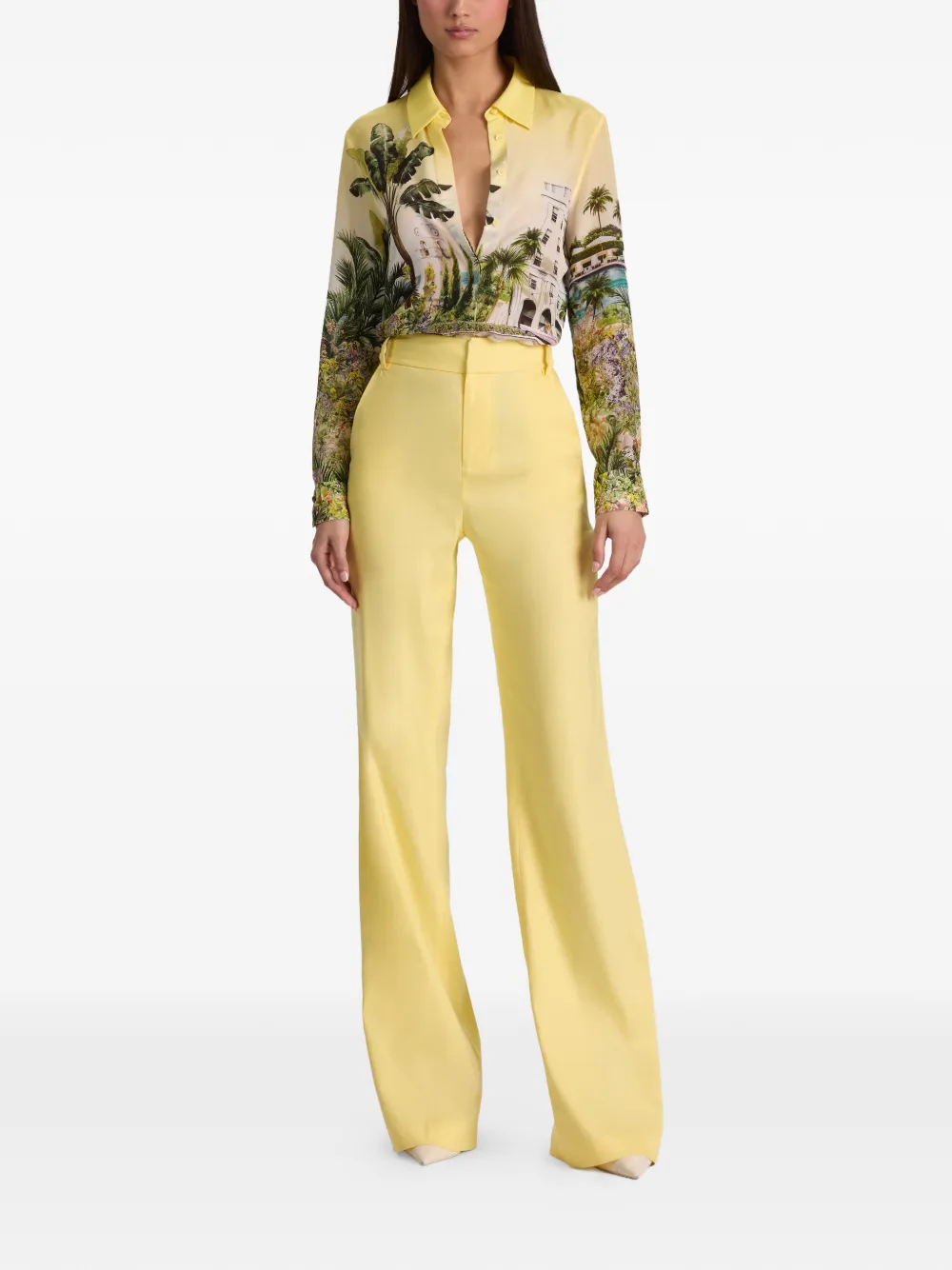 alice + olivia Lula broek met paspelzakken Geel