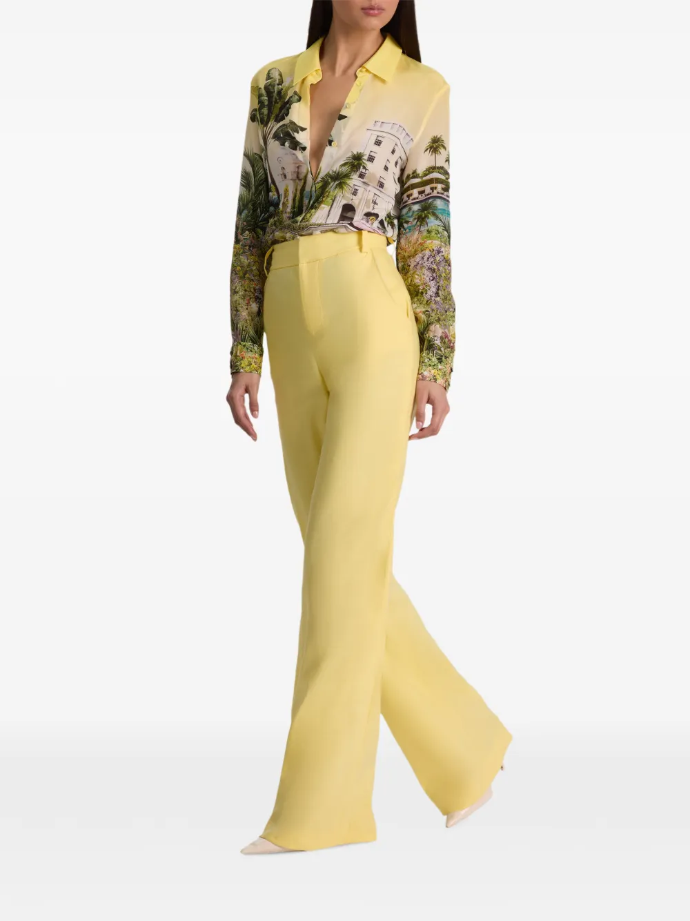 alice + olivia Lula broek met paspelzakken Geel
