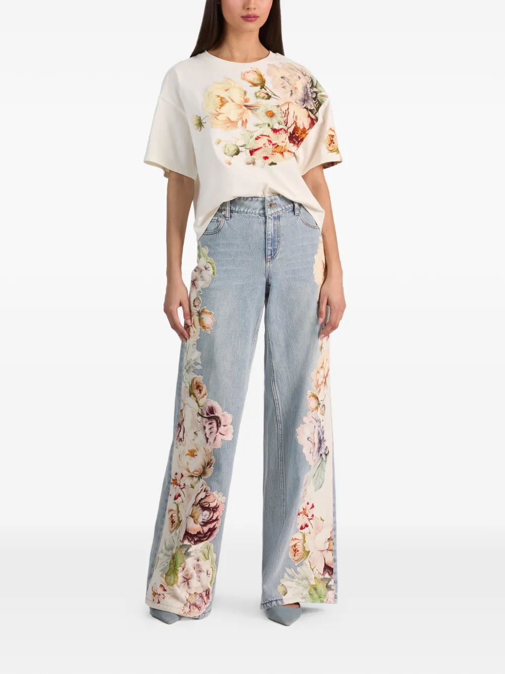 alice + olivia Amazing jeans met bloemenprint Blauw
