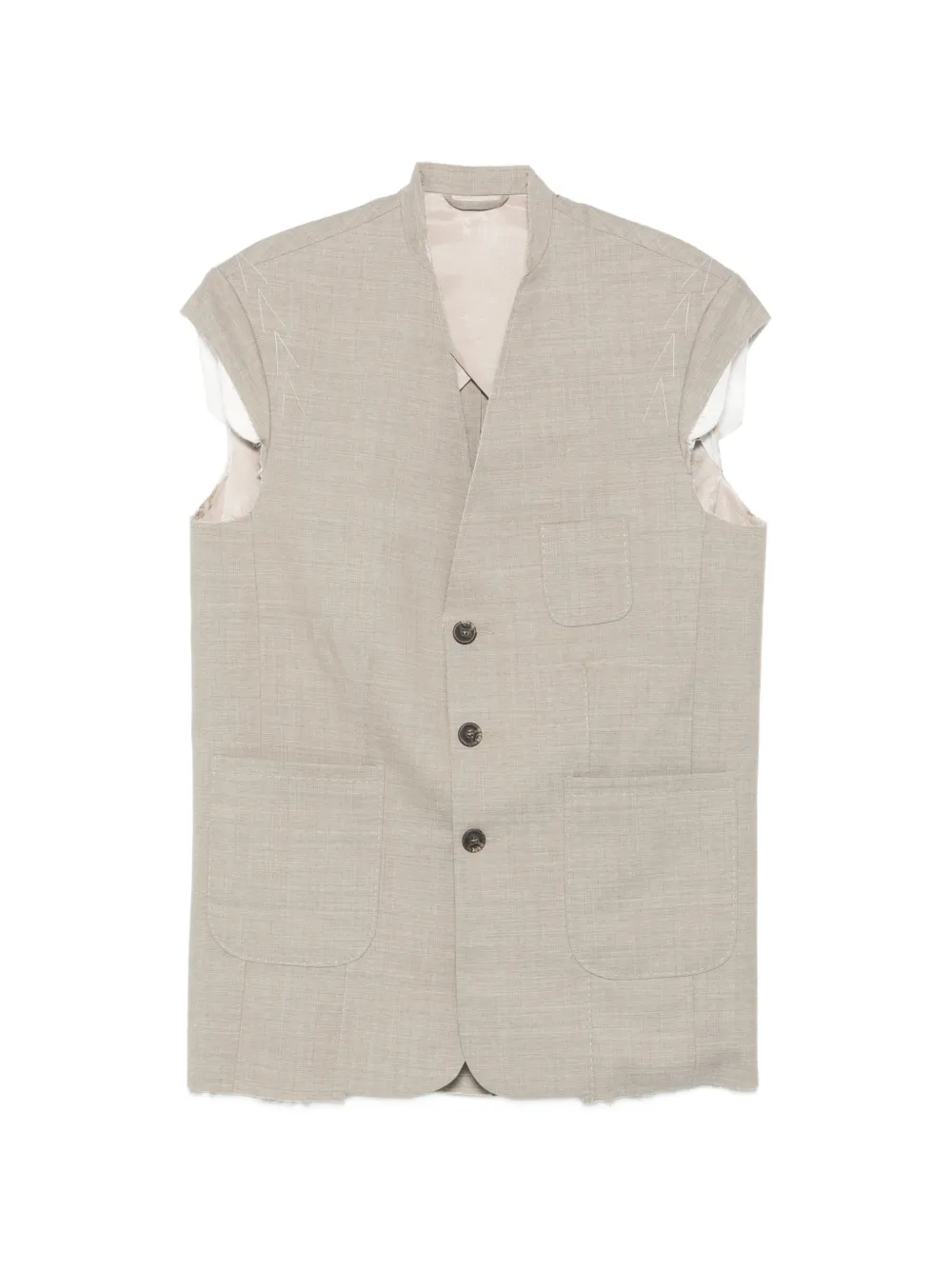 SONIA CARRASCO sleeveless patch-pocket jacket - Grigio