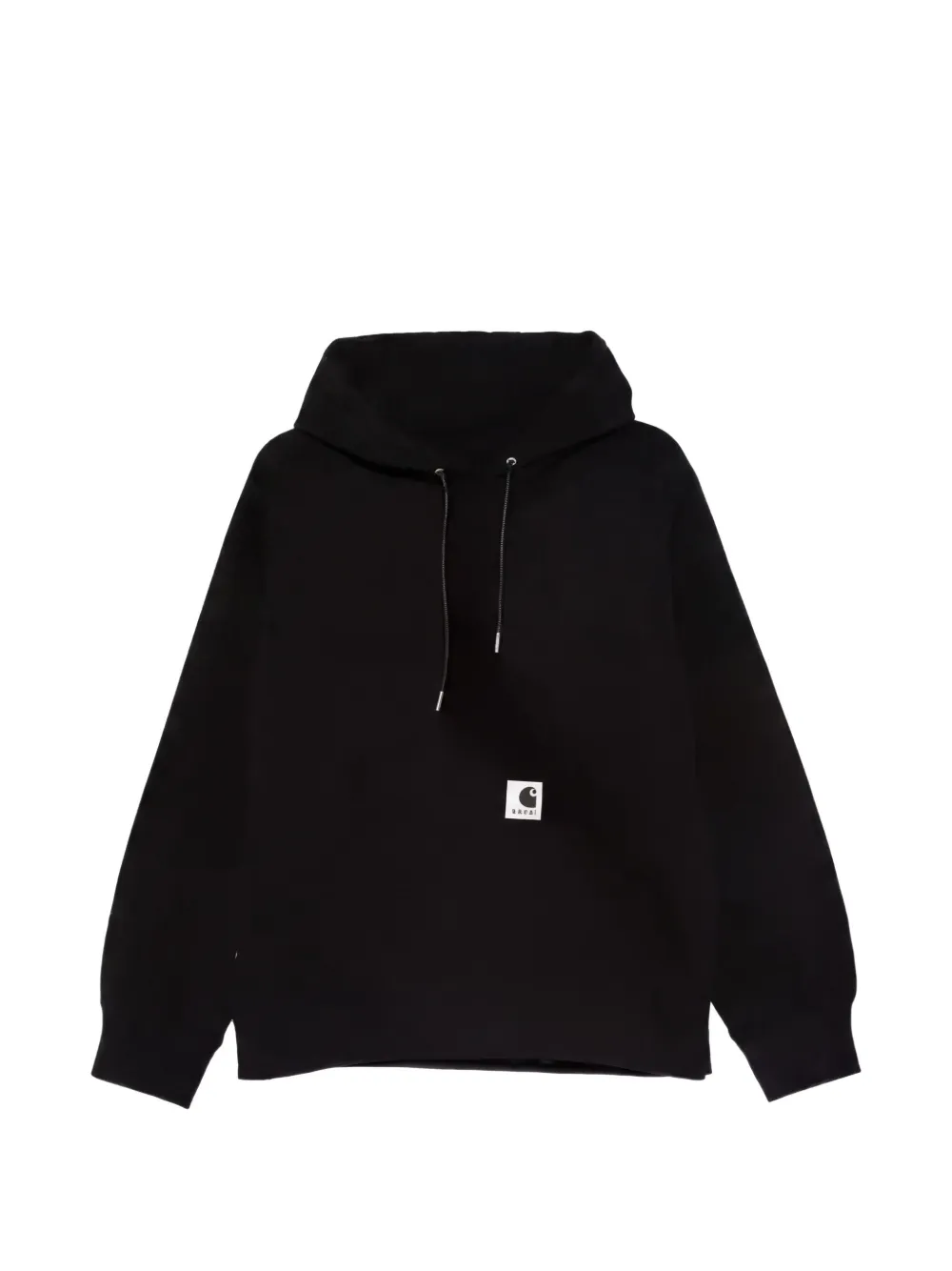 sacai x Carhartt WIP logo-patch jersey hoodie - Nero