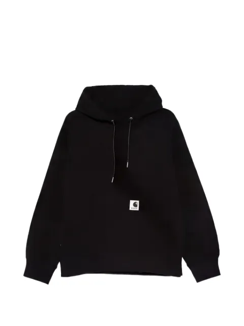 sacai x Carhartt WIP logo-patch jersey hoodie