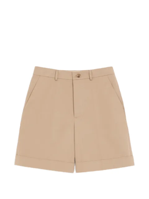Valentino Garavani cotton-gabardine bermuda shorts with turn-up and Vlogo embroidery