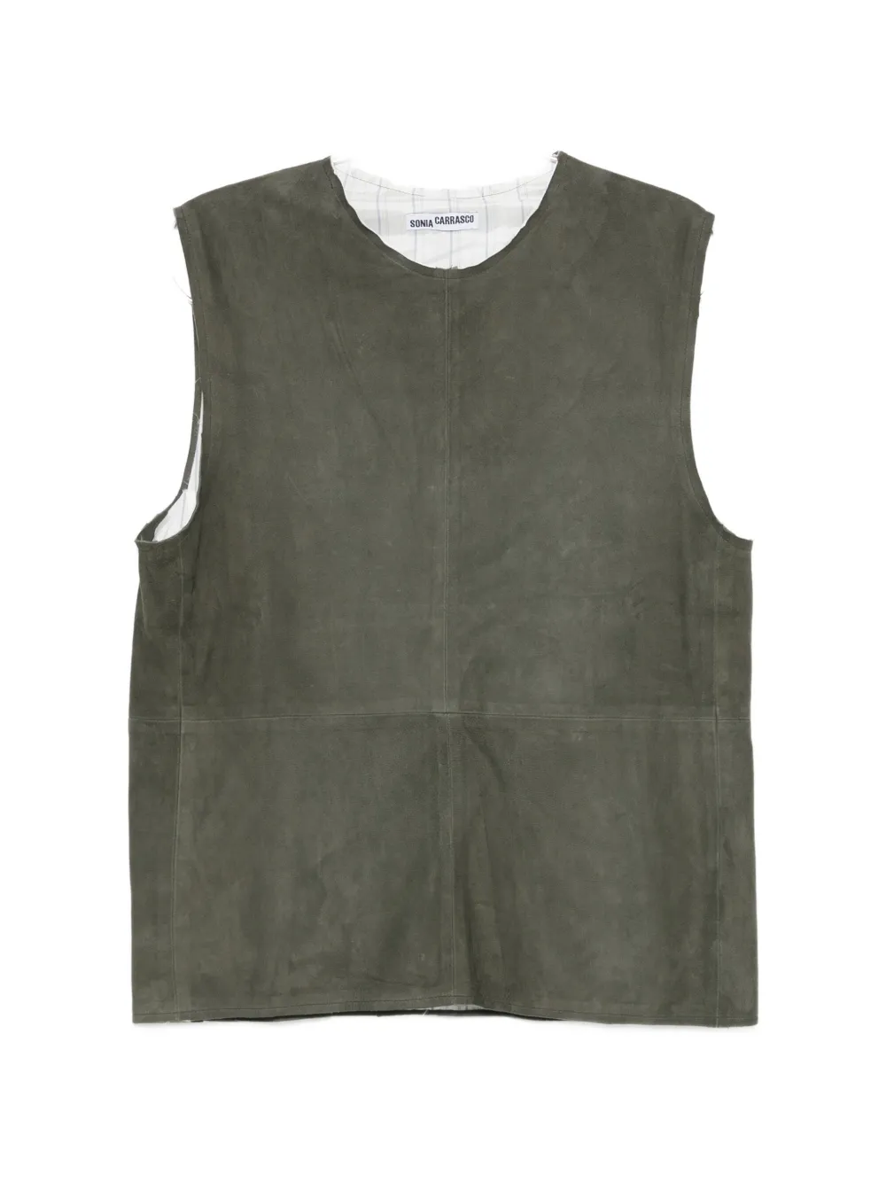 SONIA CARRASCO suede panelled blouse - Verde