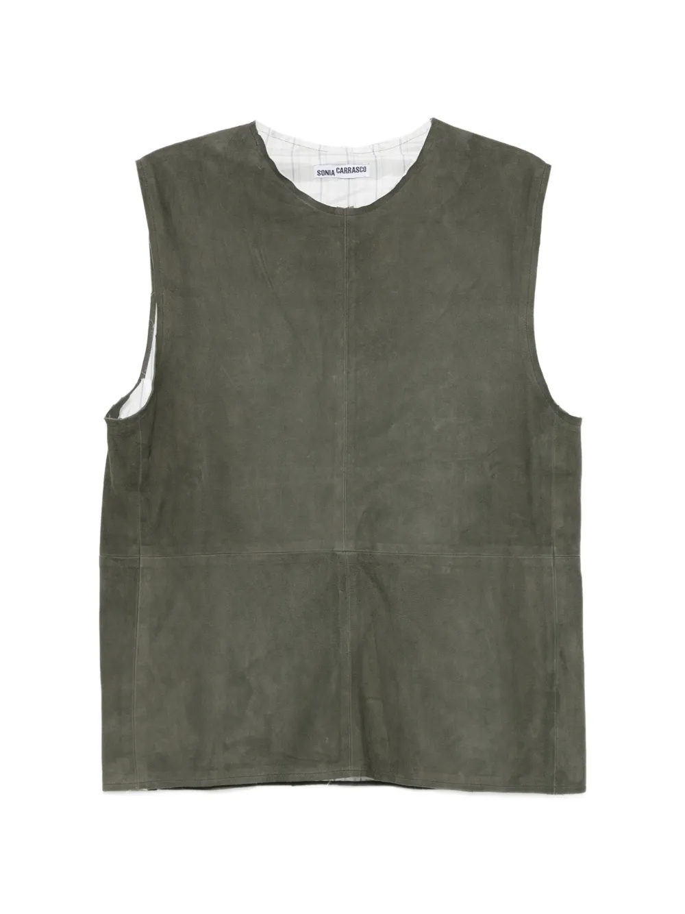 SONIA CARRASCO suede panelled blouse - Verde