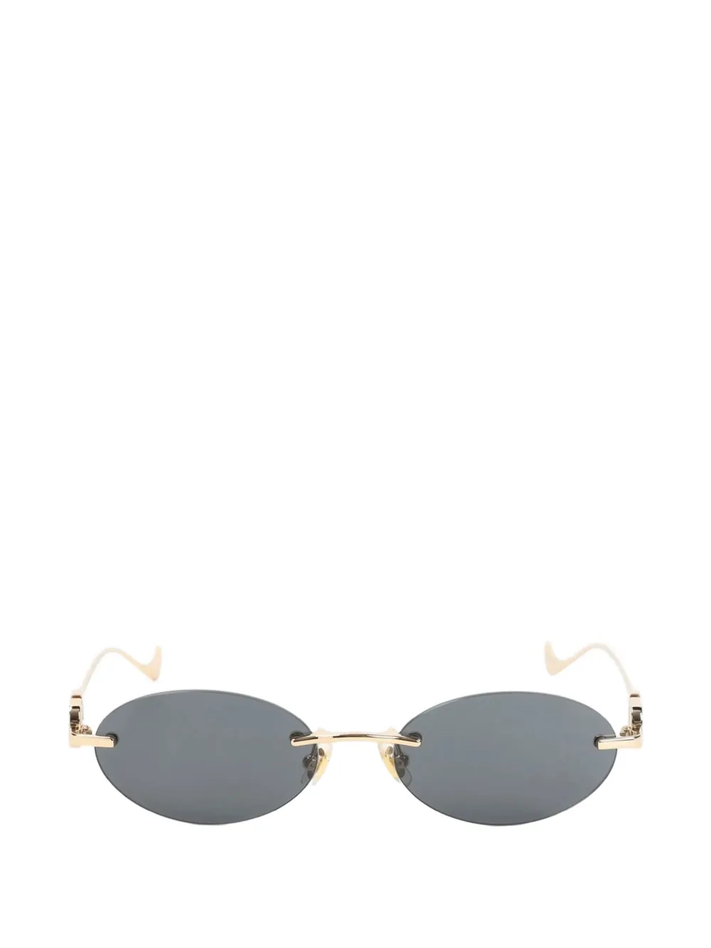 VALENTINO GARAVANI EYEWEAR VLogo Signature rimless oval-frame sunglasses - Oro