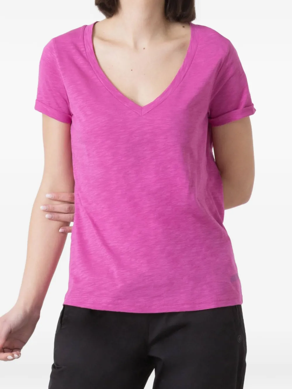 DIMENSIONE DANZA slub-texture V-neck T-shirt
