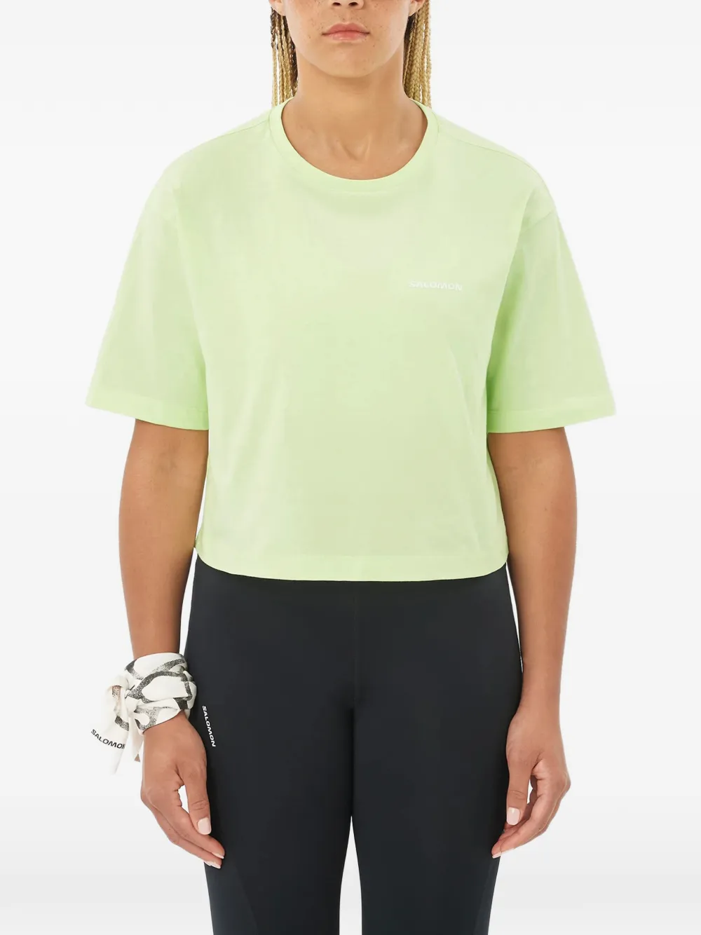 Salomon Cropped T-shirt met logoprint Groen