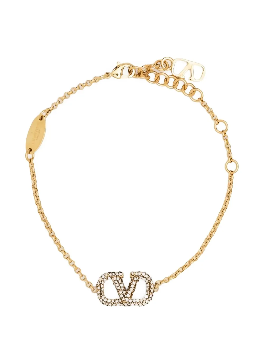 Valentino Garavani VLogo Signature crystal-embellished bracelet - Oro