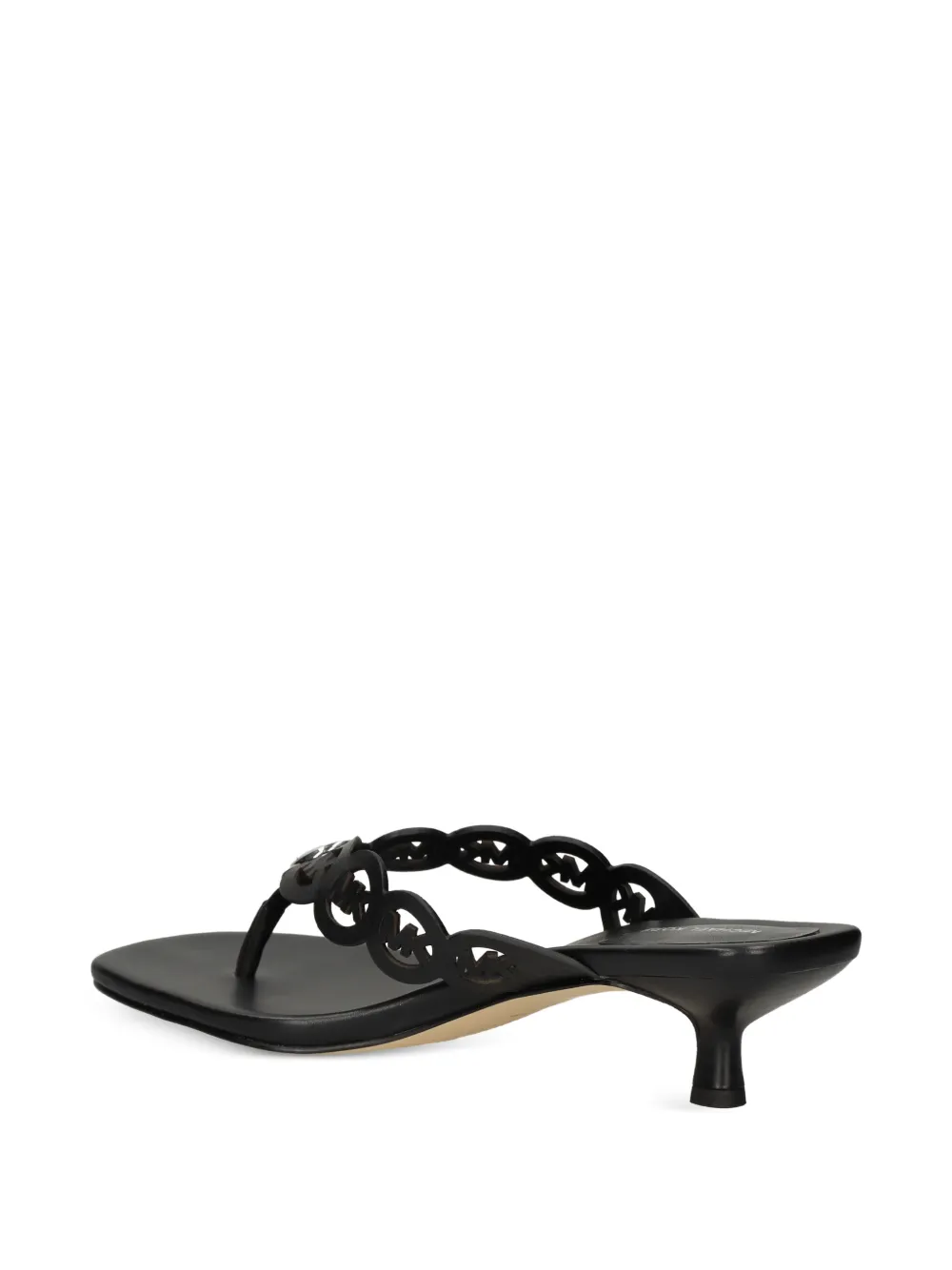 Michael Kors logo-cutout kitten-heel sandals Zwart