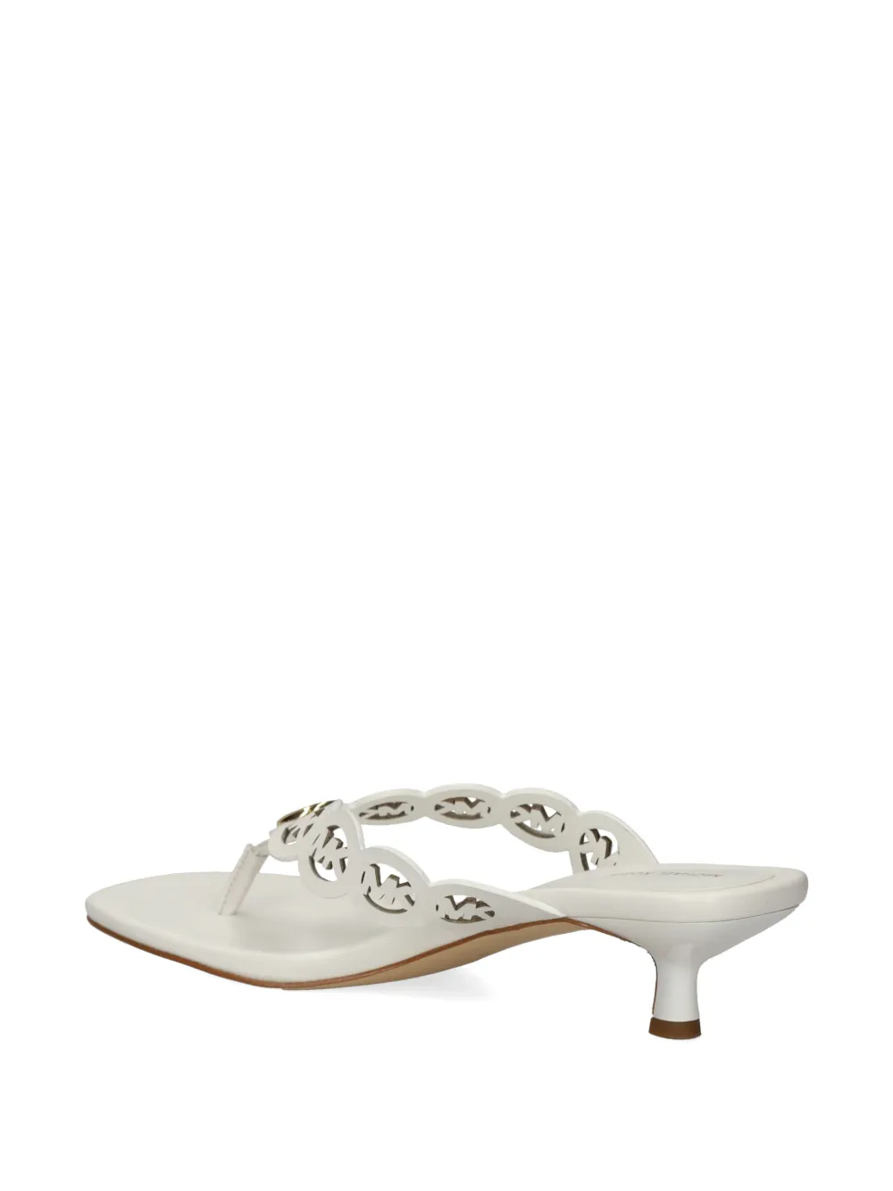 Michael Kors logo-cutout kitten-heel sandals Wit