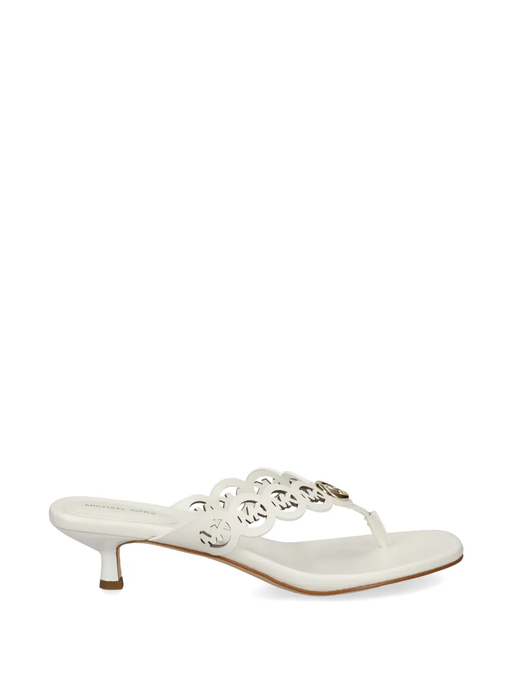 Michael Kors logo-cutout kitten-heel sandals Zwart