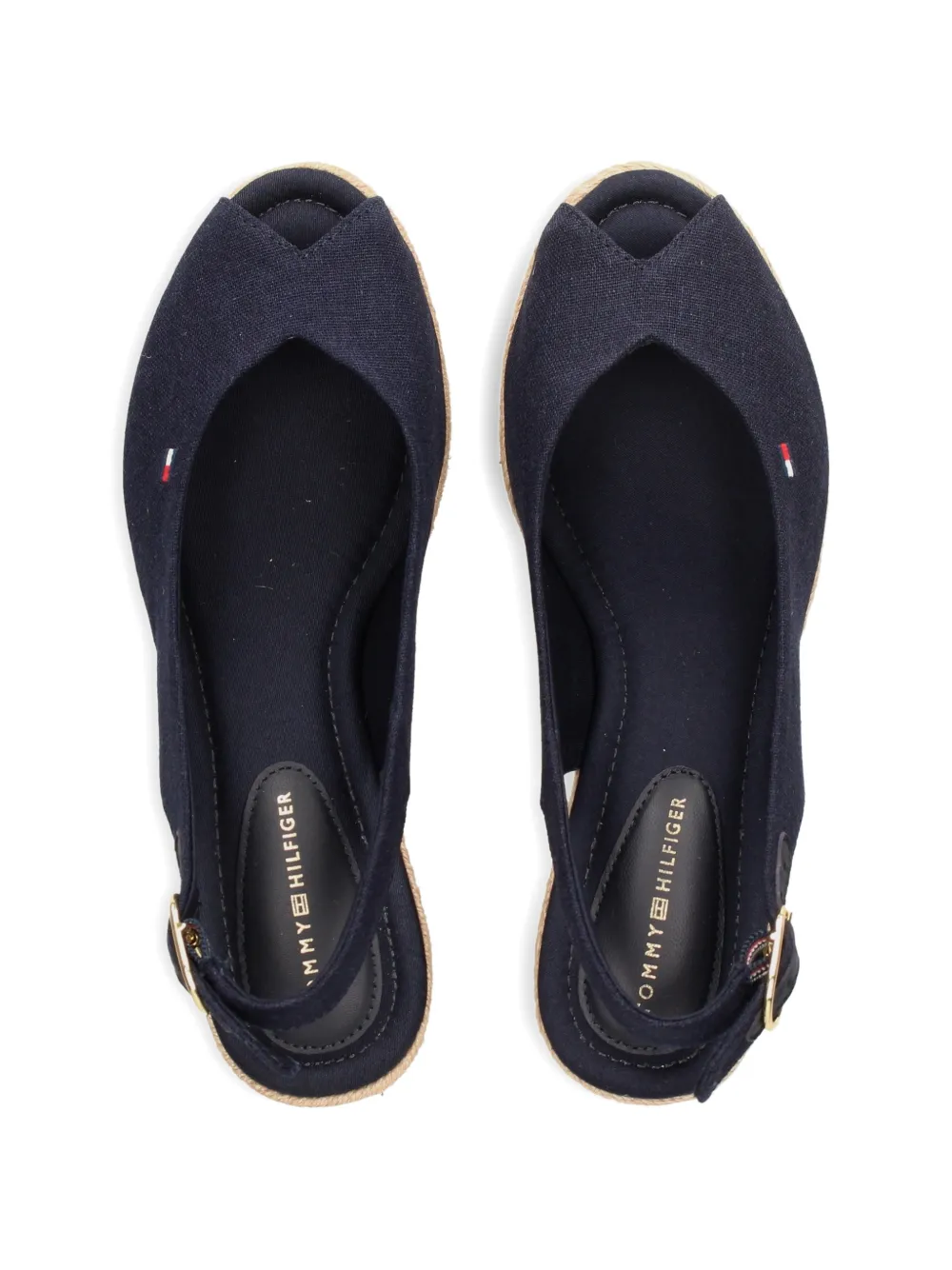 Tommy Hilfiger slingback wedge espadrilles Blauw