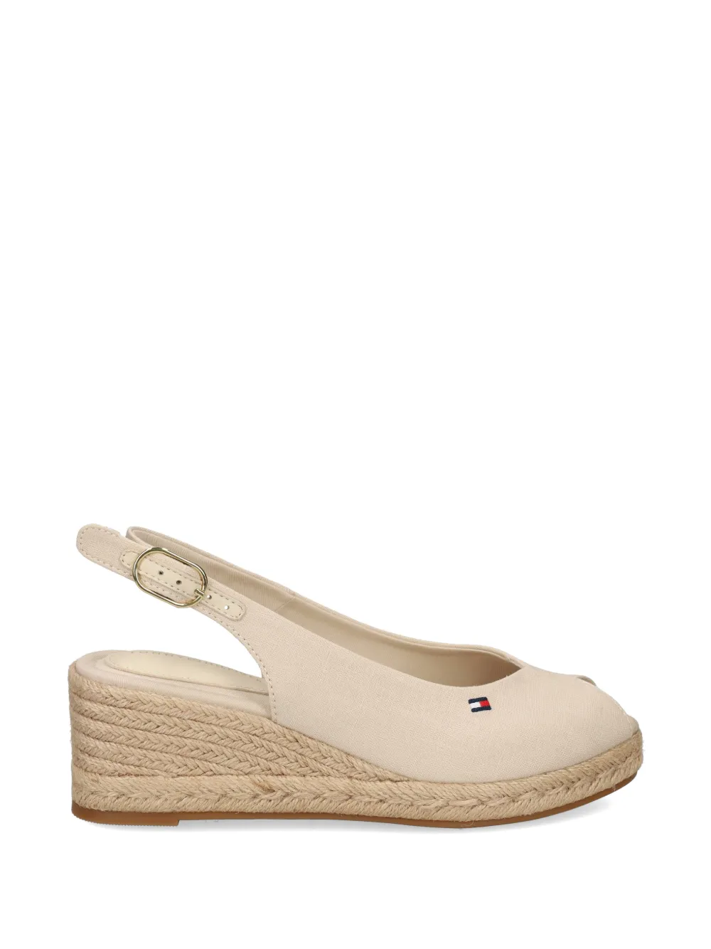 Tommy Hilfiger peep-toe wedge sandals Beige
