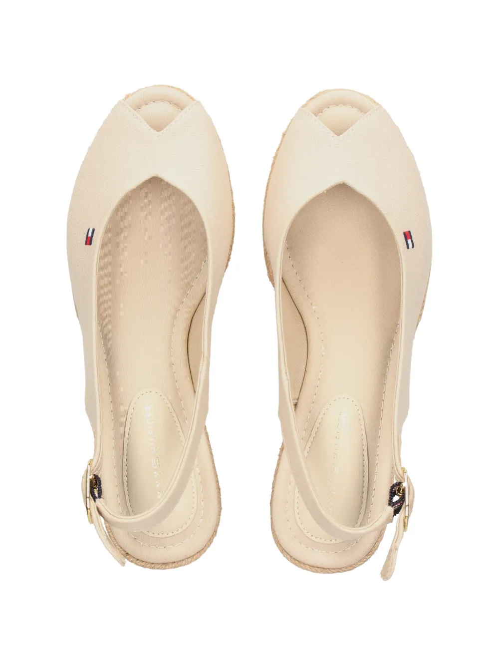 Tommy Hilfiger peep-toe wedge sandals Beige