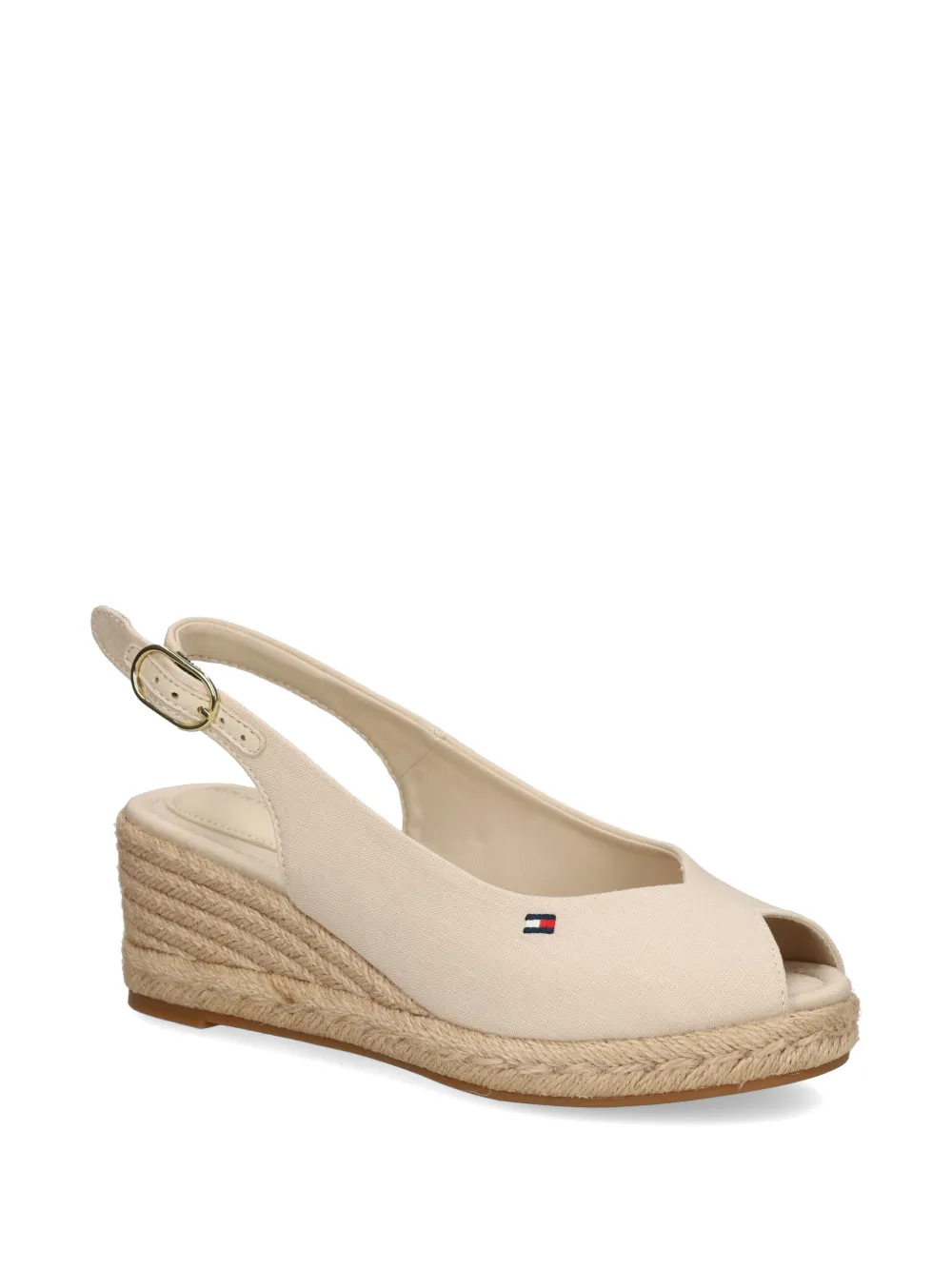 Tommy Hilfiger peep-toe wedge sandals Beige
