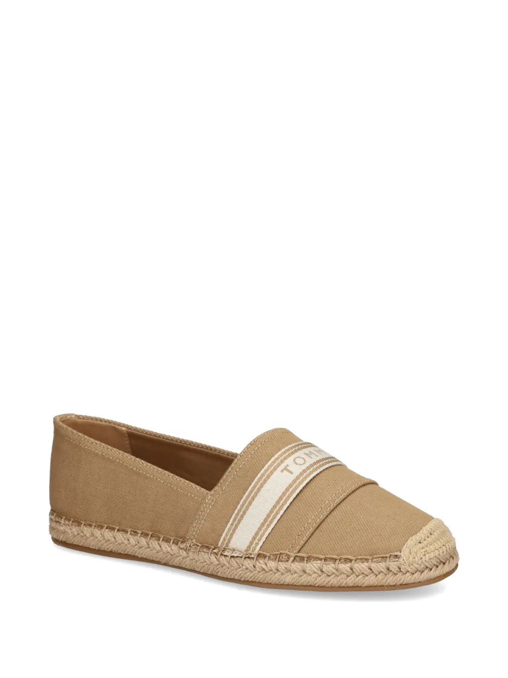 Tommy Hilfiger logo-tape braided espadrilles Beige