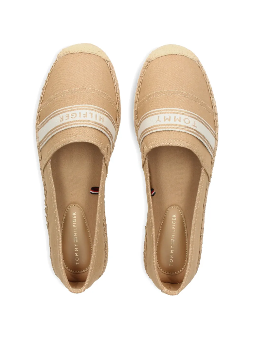 Tommy Hilfiger logo-tape braided espadrilles Beige