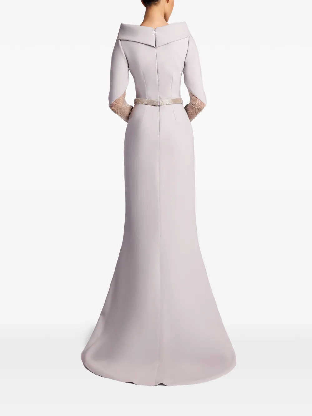Gattinolli by Marwan Off-shoulder avondjurk met zijsplit Grijs