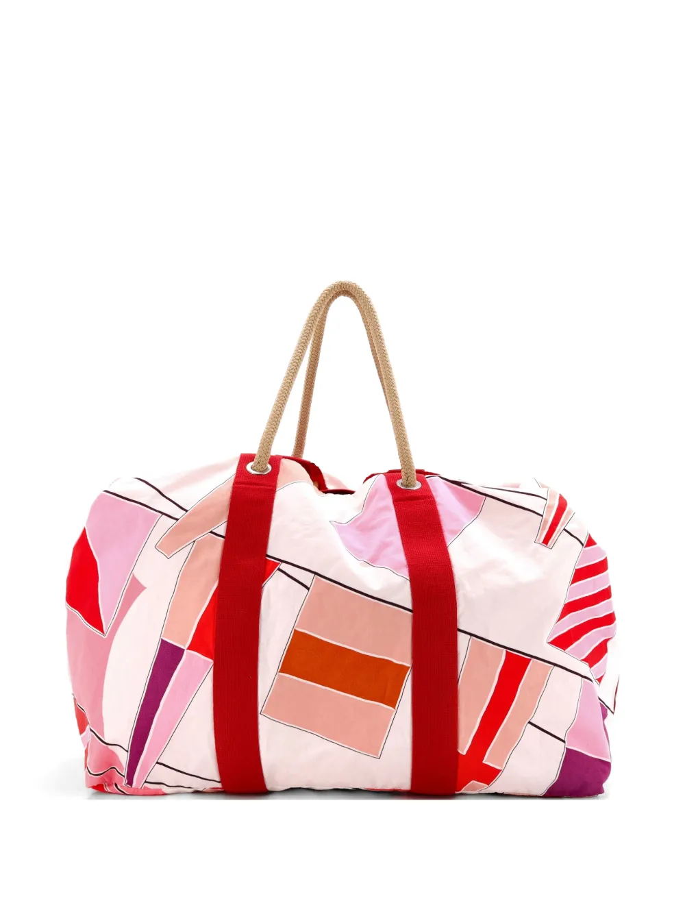 Hermès Pre-Owned Drapeaux Au Vent Bag Printed Canvas Large shoulder bag - Rosa