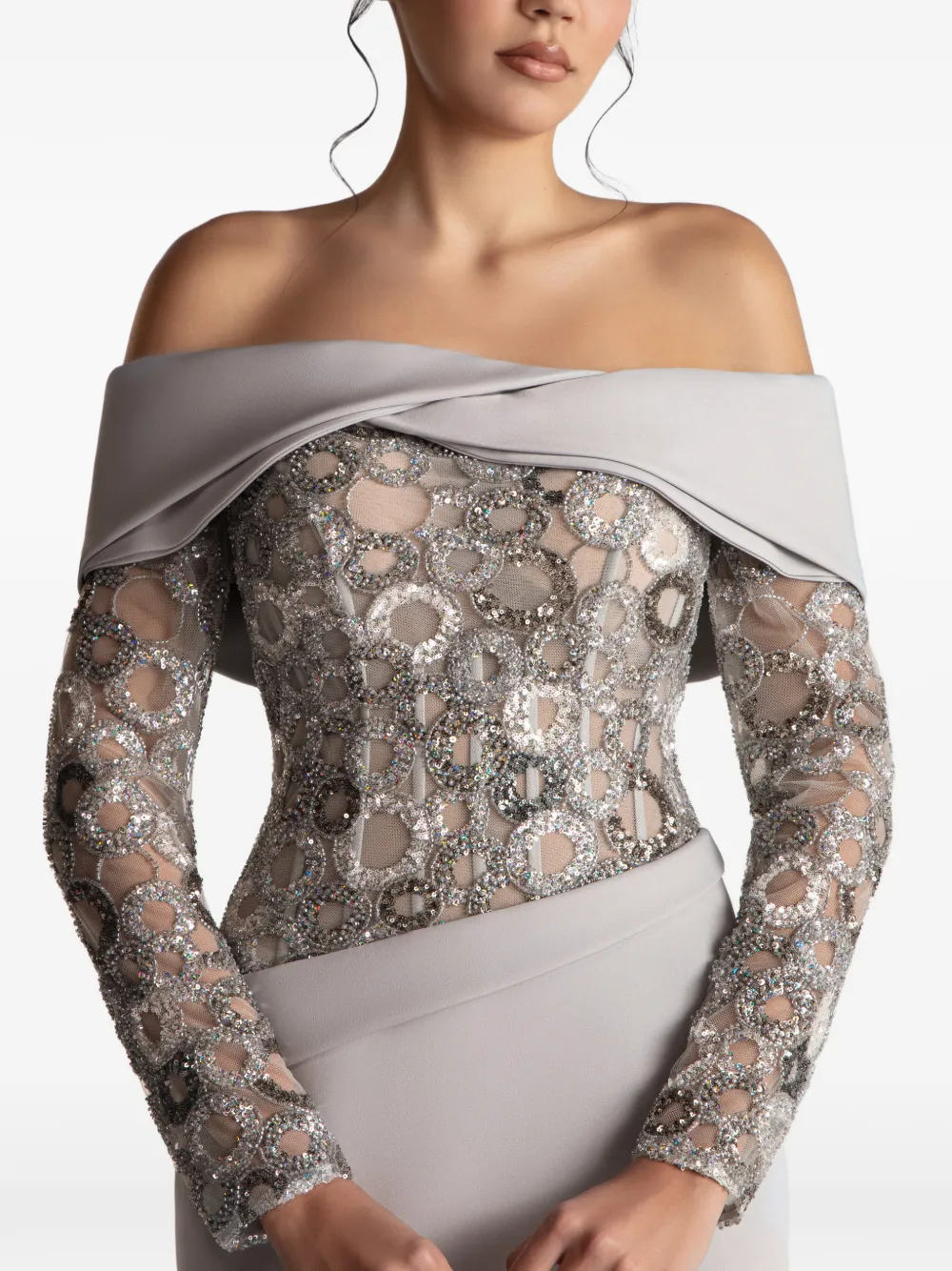Gattinolli by Marwan Off-shoulder jurk Grijs