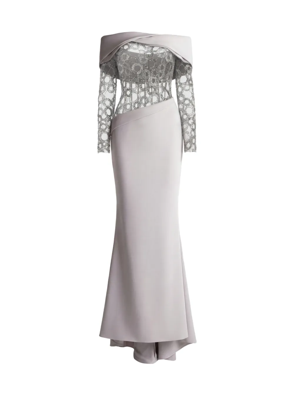 Gattinolli by Marwan off-shoulder embroidered gown - Grau