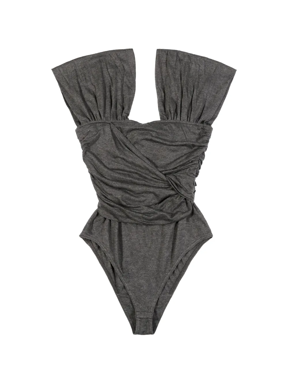 GANNI draped-detail body - Grau