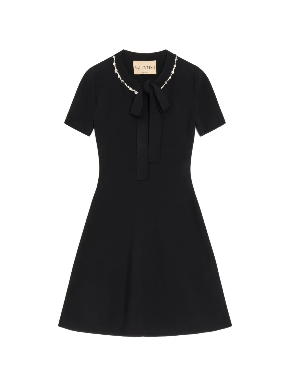 Valentino Garavani embroidered knit dress - Nero