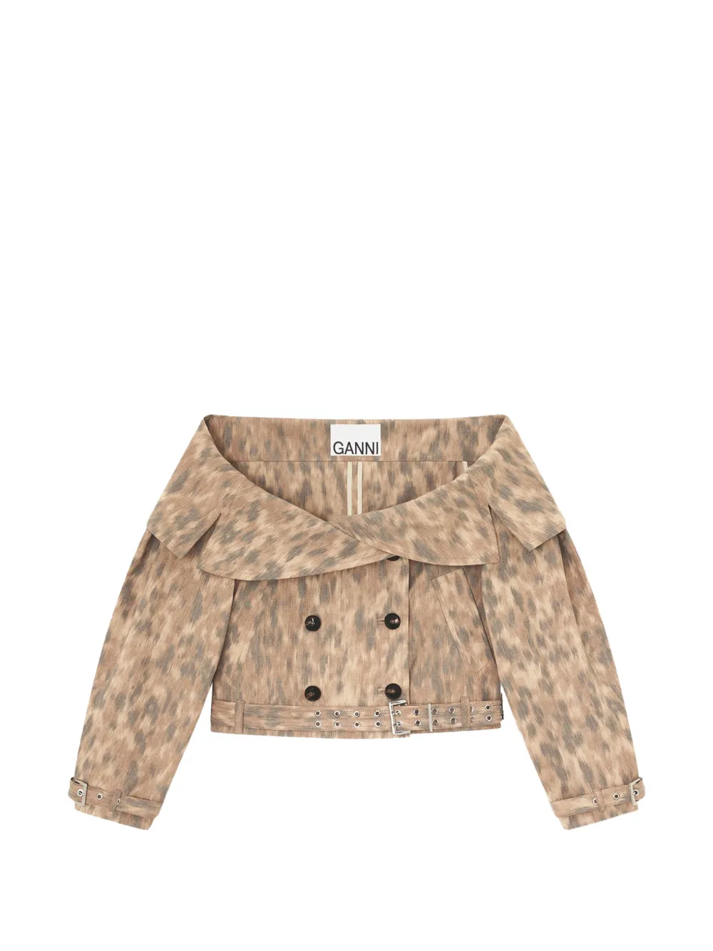 GANNI off-shoulder jacket - Neutrals