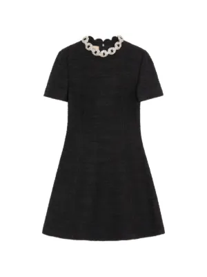 Valentino Garavani レオパード ミニドレス | ブラック | FARFETCH JP
